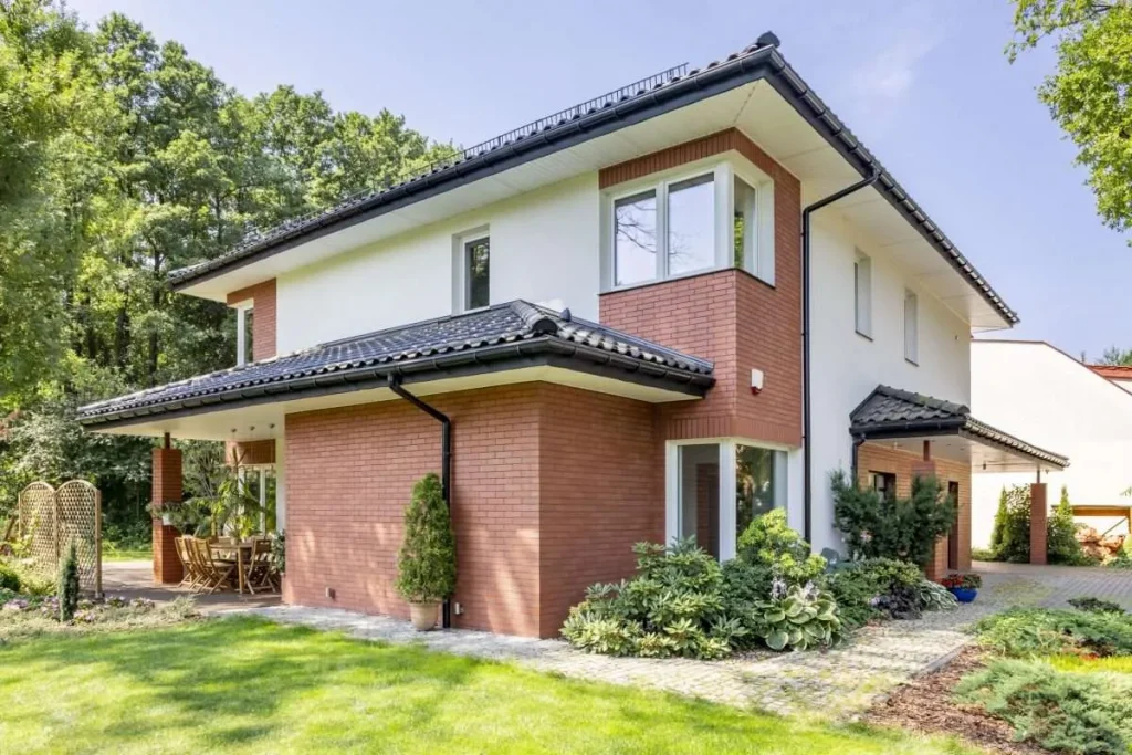 Large two-story red brick house